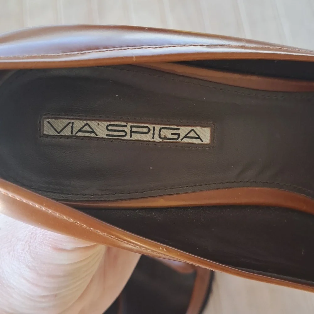 Via Spiga Brown Leather Heels - Picture 9 of 13